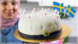 Studenttårta  marsipantårta formad som en studentmössa  Lär dig baka med Camilla Hamid [upl. by Llorre]