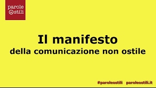 Il Manifesto della cominucazione non ostile  ParoleOstili ParoleOstili [upl. by Danica]