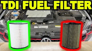 Volkswagen Jetta TDI Fuel Filter Replacement  Common Rail Diesel [upl. by Carpet618]