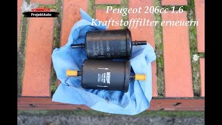 Peugeot 206 cc 16  Kraftstofffilter erneuern [upl. by Ohcirej828]