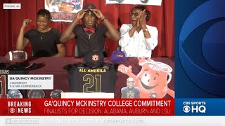 5star cornerback GaQuincy McKinstry commits to Alabama [upl. by Soalokin421]