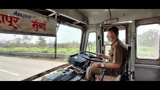 MUMBAI TO KOLHAPUR  FULL JOURNEY  MSRTC SEMI LUXURY HIRKANI ST BUS CABIN RIDE [upl. by Bellaude]