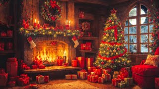 Cozy Christmas Ambience 2024 🎁 Instrumental Christmas Music with Cracking Fireplace [upl. by Etnad500]