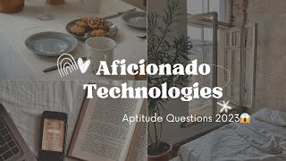 Aficionado Technologies Aptitude Questions placements 2024hiring campustraining robustgeek [upl. by Anwad]