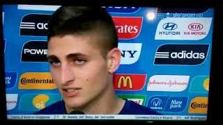 Intervista Marco Verratti quotSuarez MOCCICA lavversarioquot Italia Uruguay mondiali Brasile 2014 [upl. by Rutra296]