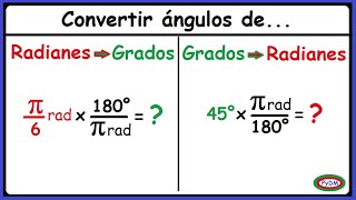 Convertir ángulos de Radianes a Grados y Grados a Radianes [upl. by Mirelle162]