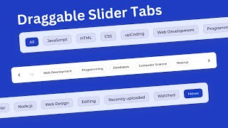 Create Draggable Or Scrollable Slider Tabs Using JavaScript [upl. by Zurc]