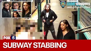 NYC crime Victim stabbed repeatedly on subway platform [upl. by Oswell]