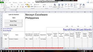 Philippines simple payroll system using excel part1 [upl. by Lasko]