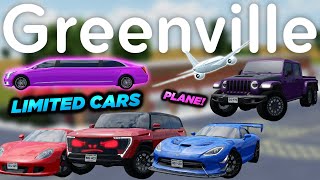 LIMITED CARS PLANE SECRET RIM CUSTOMIZATION LIMOS 6X6 NEW CARS amp MORE  Roblox Greenville [upl. by Cherlyn]