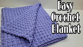 Easy Crochet Blanket  Crochet Beginner Blanket  Bag O Day Crochet Tutorial [upl. by Schlosser]