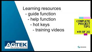 AGTEK TechTips across a project  Complete project overview  11 Learning resources [upl. by Anelle169]