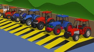 Colorful Tractors  Learning colors  New Version  Kolorowe Traktory ENG [upl. by Amsab]