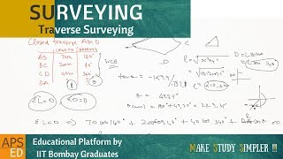 Traverse Surveying Calculations  Surveying [upl. by Schear737]