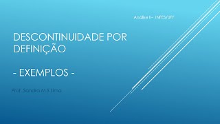 Análise II  Descontinuidade por definição [upl. by Eugene849]