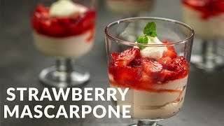 Strawberry with Mascarpone Cheese  Mascarpone Dessert  Food Channel L Recipes [upl. by Artenra]