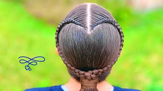 Ducth Heart Shape Braid into Ponytail [upl. by Aihtenyc]