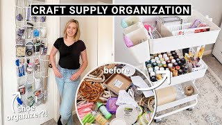 EXTREME Craft Supply Organization 🌟 Craft Room Declutter and Storage Solutions amp Hacks [upl. by Olnek288]