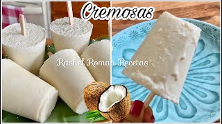 PALETAS HELADAS CREMOSAS DE COCO RIQUÍSIMAS 😋 [upl. by Mechling171]