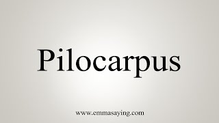 How To Say Pilocarpus [upl. by Almira]