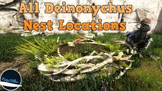 All Deinonychus egg and Nest Spawn locations In Valguero Ark Survival Evolved [upl. by Nnasus]