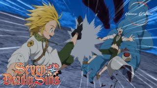 Meliodas amp Ban VS Blue Demons FULL FIGHT SCENE  Seven Deadly Sins  Nanatsu no Taizai [upl. by Ellocin]