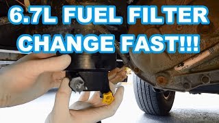 FORD 67L FUEL FILTER CHANGE FAST 20112016 F350 Powerstroke how to change fuel filters reset [upl. by Ainekahs]