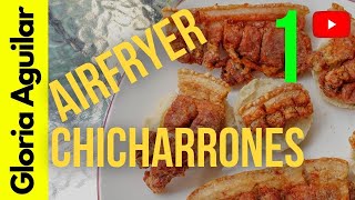 Como hacer quotCHICHARRONESquot en la AIR FRYER  tostaditos [upl. by Munson]