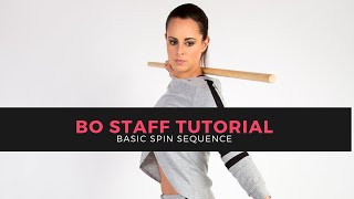 bo staff spinning for beginners  Chloe Bruce Tutorial [upl. by Ennirroc]