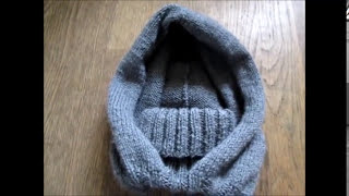 TUTO TRICOT COL CAPUCHE CAGOULE AU TRICOT FACILE [upl. by Candide]