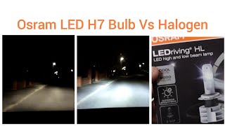 Osram LED Vs Standard Halogen On Reflector Lens Vehicle H7 Headlight Bulb Comparison  Xenon HID [upl. by Htur]