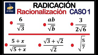 RADICACIÓN 11 Racionalización  Caso 01 [upl. by Nospmoht530]