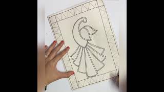 Madhubani painting for Beginners  How to make Madhubani painting  peacock [upl. by Ernst]