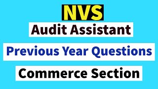 NVS  Audit Assistant  Previous Year Questions  Accountancy amp Auditing [upl. by Ettennan887]