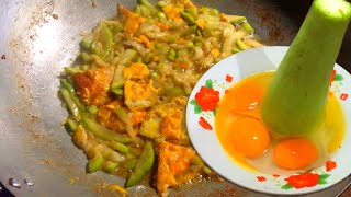 Fried Cucuzza Squash with Eggs Recipe For Breakfast [upl. by Julita]