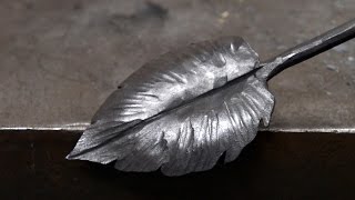 Blacksmithing  Forging a larger decorative leaf [upl. by Nuzzi977]