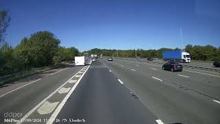 M6 Preston White Van man who can’t join the motorway correctly Crosses solid white lines [upl. by Maitilde]