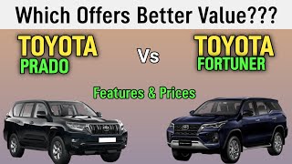 Comparison Toyota Prado vs Toyota Fortuner 2024 [upl. by Seessel573]