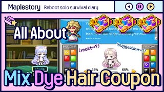 Maplestory Mix Dye Hair Coupon Guide  Custom Mix Dye [upl. by Nobie]