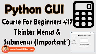 Menus amp Submenus In Tkinter Python  Python Tkinter GUI Tutorial In Hindi 17 [upl. by Benedicto]