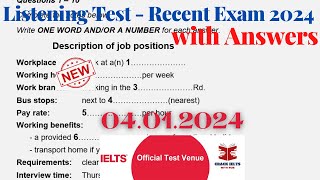 IELTS Listening Actual Test 2024 with Answers  04012024 [upl. by Schacker68]