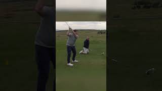 Golfer hits it 250 ON HIS KNEES 🤯🤯🤯 [upl. by Alysoun]