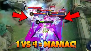 1 VS 4  MANIAC I MEET TOP 1 GLOBAL LAPU LAPU IN MY TEAM  AVORY  MLBB [upl. by Amalee9]