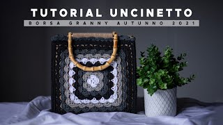 TUTORIAL BORSA AUTUNNO 2021 🍂🍁  Come fare borsa mattonella a ventagli Granny alluncinetto [upl. by Templer]