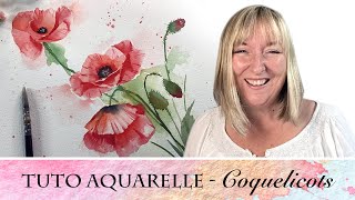 Tutoriel aquarelle débutant  Comment peindre des coquelicots à l’aquarelle [upl. by Kentiggerma]