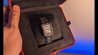 Cartier Tank Solo  How to do butterfly clasp and On Wrist [upl. by Castorina798]