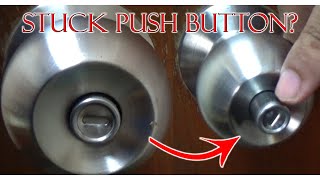 How to Unlock Locked Door  Release Stuck Push Button on Door Knob [upl. by Nishom198]