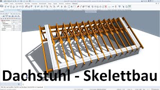 Skelettbau Sparren Pfette Zangen Dachstuhl [upl. by Eramal]