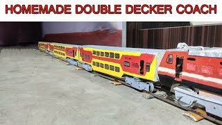 Double Decker Coach Of Indian Railways  Model Train  Using Cardboard [upl. by Bramwell]