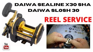 Daiwa Sealine  X30  SHA  daiwa Slosh 30 Reel Service [upl. by Amitaf]